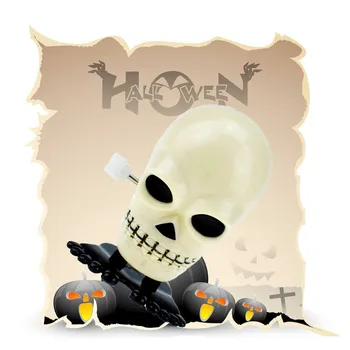

Funny children's jumping toy classic clockwork Pirate skull design Cute horror Boys and girls Halloween gifts gifts Decorations