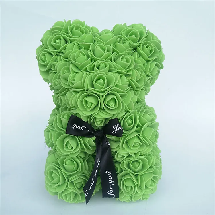25CM White Rose Bear Artificial Flower Rose Teddy Bear For Valentine's Birthday Christmas Gift 25CM White Rose Bear Artificial Flower Rose Teddy Bear For Valentine's Birthday Christmas Gift