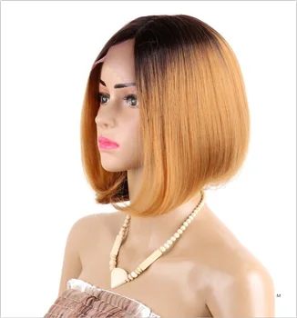 

180% Honey Blonde 13x4 Ombre Lace Front Human Hair Wigs T1B/27 Brazilian Remy Hair Short Bob Wig Black Root Bleached Knots BIB