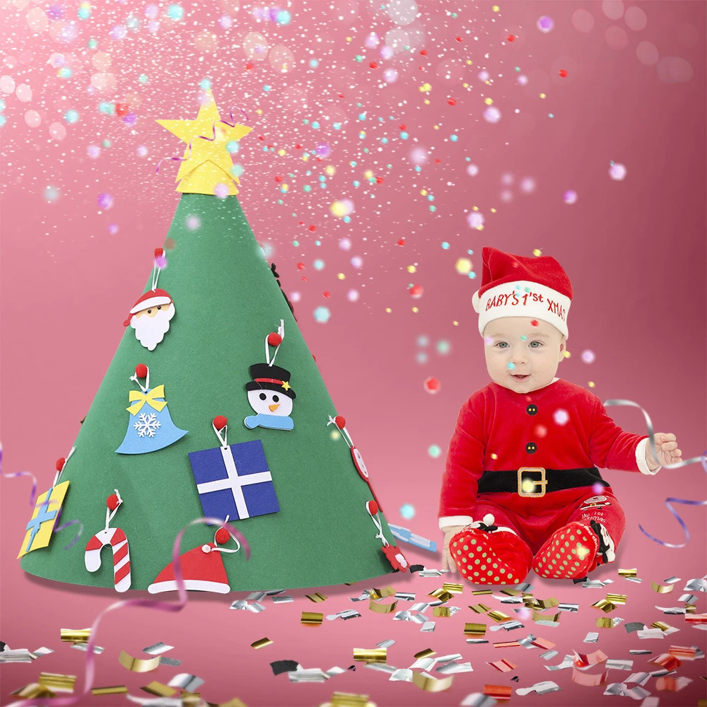 diy felt christmas tree kit childrens handmade puzzle stereo