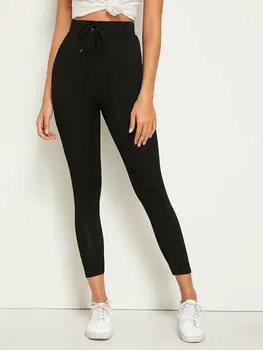 New Casual Women Solid Drawstring Waist Leggings Thermal Stretchy Legging Long Skinny Black Pants Fashion Slim Pencil Trousers 
New Casual Women Solid Drawstring Waist Leggings Thermal Stretchy Legging Long Skinny Black Pants Fashion Slim Pencil Trousers