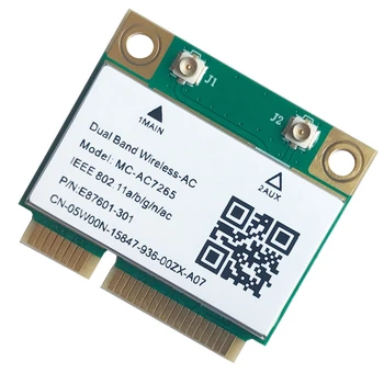 MU-AC7265 Wifi Dual Band Wireless Half Mini PCI-E Network Wlan Wifi Card Bluetooth 5.0 802.11A 2.4Ghz/5Ghz Adapter
MU-AC7265 Wifi Dual Band Wireless Half Mini PCI-E Network Wlan Wifi Card Bluetooth 5.0 802.11A 2.4Ghz/5Ghz Adapter