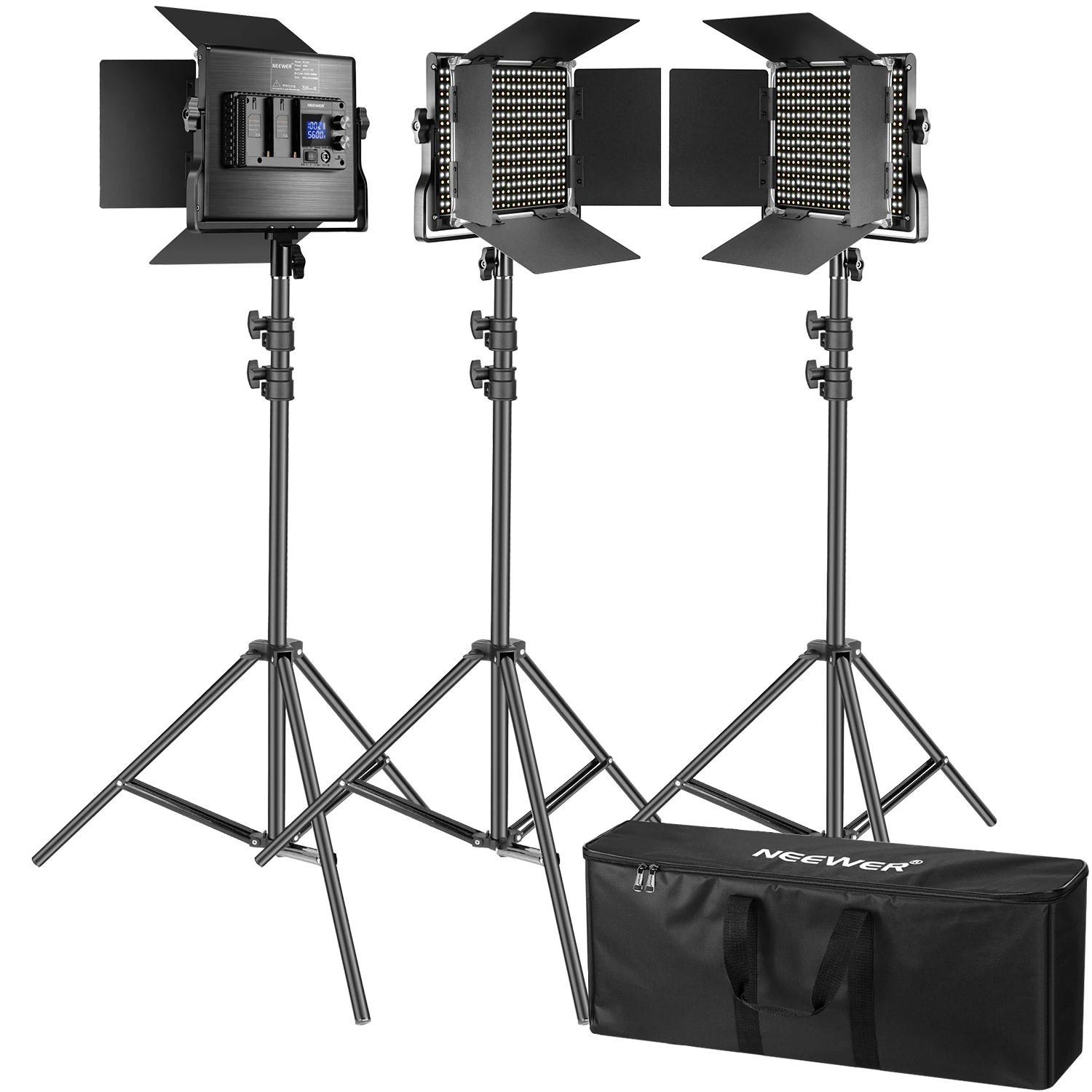 Neewer 3 Packs 660 LED Video Light with LCD Screen Photography Lighting Kit with Stand: Dimmable 3200-5600K CRI96+ LED Panel
Neewer 3 Packs 660 LED Video Light with LCD Screen Photography Lighting Kit with Stand: Dimmable 3200-5600K CRI96+ LED Panel
