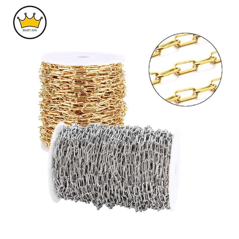 2 Meter Flattened ellipse 7mm width Stainless Steel Gold Tone Circle Rolo Link Chain for DIY Fashion Women Necklace Making
2 Meter Flattened ellipse 7mm width Stainless Steel Gold Tone Circle Rolo Link Chain for DIY Fashion Women Necklace Making