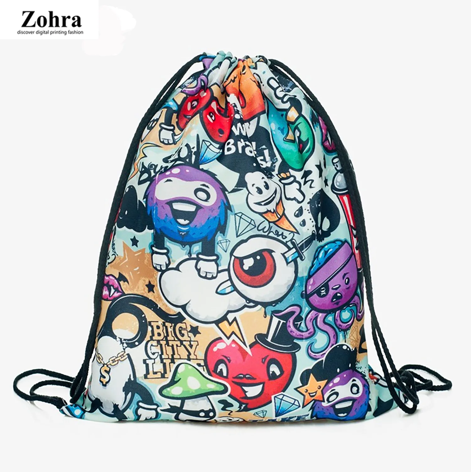 Zohra New Style 3D Digital Printing Drawstring Bag Shopping Storage Drawstring Backpack
Zohra New Style 3D Digital Printing Drawstring Bag Shopping Storage Drawstring Backpack