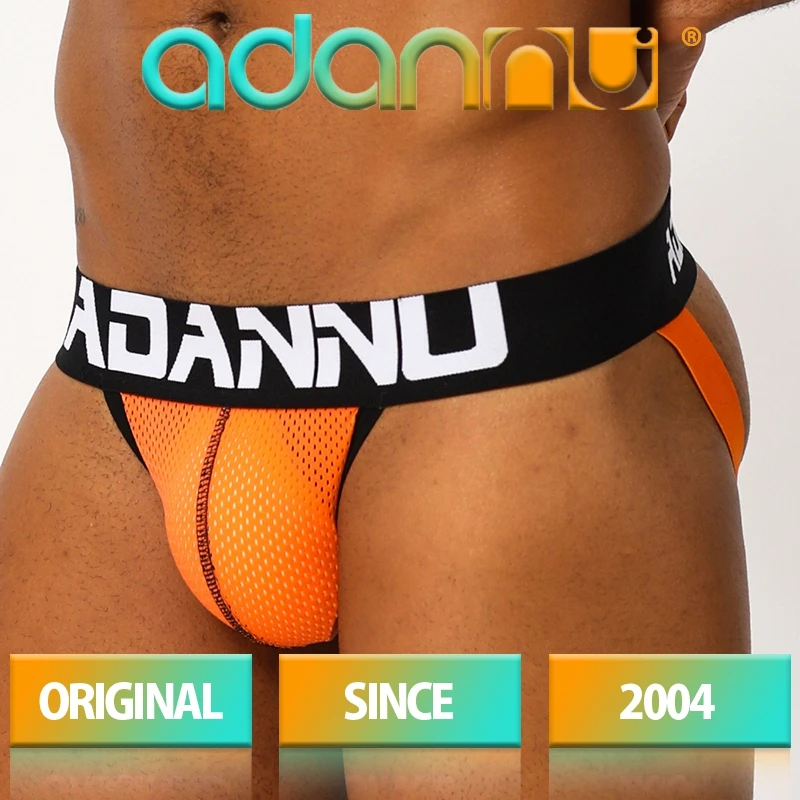 ADANNU брендовые сексуальные jockstrap Мужское нижнее белье сетка cueca tanga дышащие