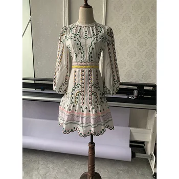 Women Dress High Quality Holiday Beach Style Cotton Bohemian Hollow Out Heavy Embroidery Mini Lantern Sleeve Vestidos Robe Fall
Women Dress High Quality Holiday Beach Style Cotton Bohemian Hollow Out Heavy Embroidery Mini Lantern Sleeve Vestidos Robe Fall