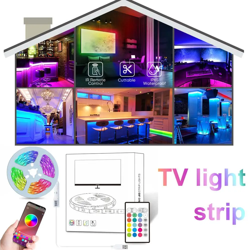 Bluetooth TV Light Strip RGB Color Changing Smart Music LED Lights TV LED Backlight Kit for Bedroom TV Party Home Decoration
Bluetooth TV Light Strip RGB Color Changing Smart Music LED Lights TV LED Backlight Kit for Bedroom TV Party Home Decoration