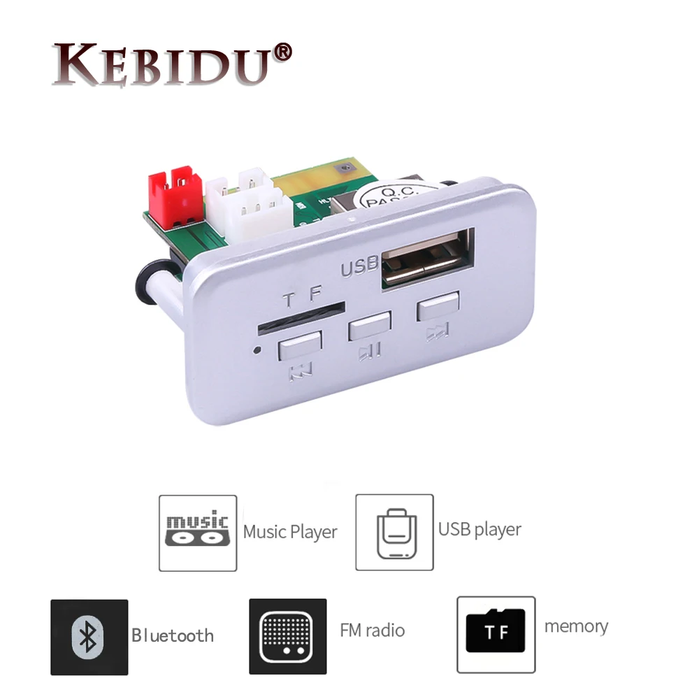 Kebidu Mini Wireless Bluetooth 5.0 MP3 Decoder Board Audio Module 12V MP3 Music Player WMA Support USB FM TF Radio AUX Car Radio
Kebidu Mini Wireless Bluetooth 5.0 MP3 Decoder Board Audio Module 12V MP3 Music Player WMA Support USB FM TF Radio AUX Car Radio