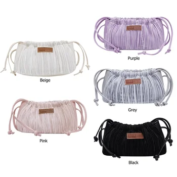 Portable Casual Pleated Leather Crossbody Bag Classic Delicate Creative Chic Women Drawstring Small Sling Shoulder Pouch
Portable Casual Pleated Leather Crossbody Bag Classic Delicate Creative Chic Women Drawstring Small Sling Shoulder Pouch