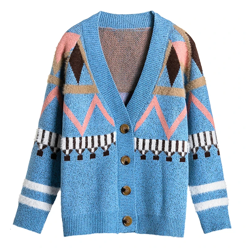Geometric Print Leisure Sweater Cardigan Women Autumn Winter Long Sleeve Patchwork Sweater Casual Female Button Tops Pull Femme
Geometric Print Leisure Sweater Cardigan Women Autumn Winter Long Sleeve Patchwork Sweater Casual Female Button Tops Pull Femme