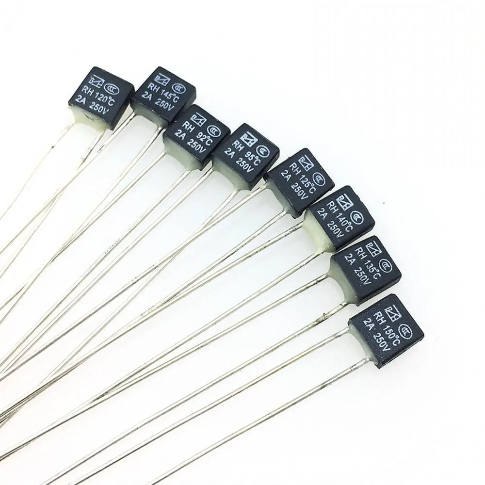 

100PCS Black Square Fan 2A 250V Thermal fuse LED Fues 92 95 105 110 115 120 125 130 135 140 145 150 degree Temperature Switches