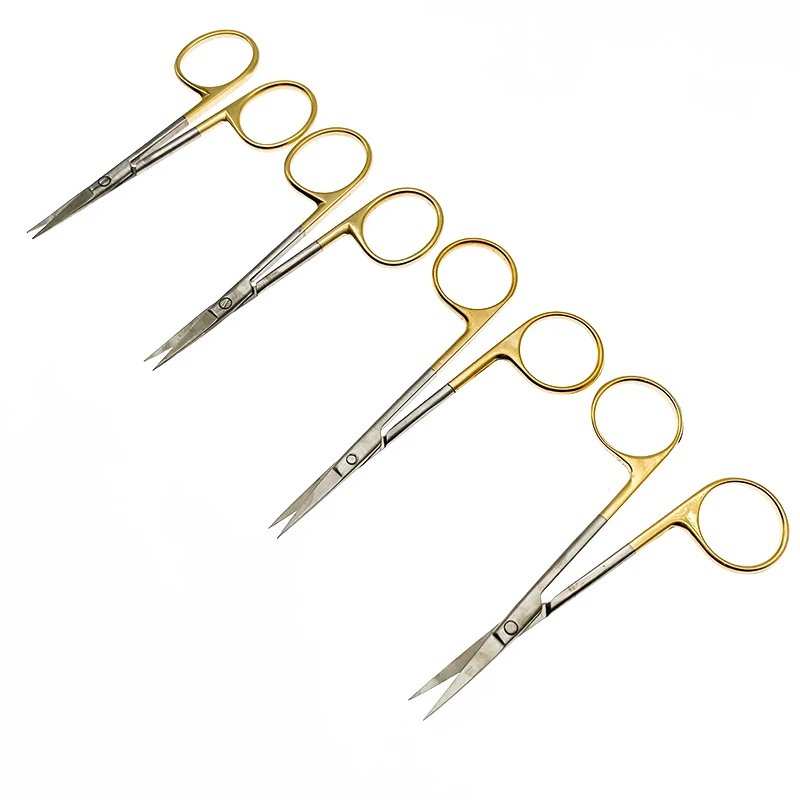 

Eye scissors Gold handle Cosmetic plastic surgery scissors double eyelid tool ophthalmic operating scissors