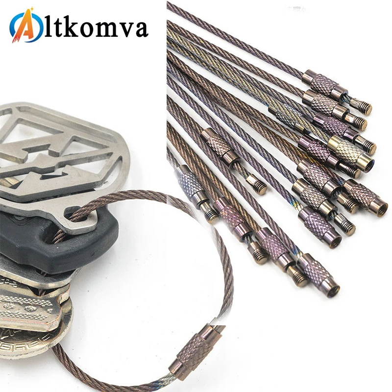 Altkomva 10Pcs 10cm 20cm Keychain Tag Rope Stainless Steel EDC Wire Cable Loop Screw Lock Gadget Ring Key Keyring Hand Tool
Altkomva 10Pcs 10cm 20cm Keychain Tag Rope Stainless Steel EDC Wire Cable Loop Screw Lock Gadget Ring Key Keyring Hand Tool
