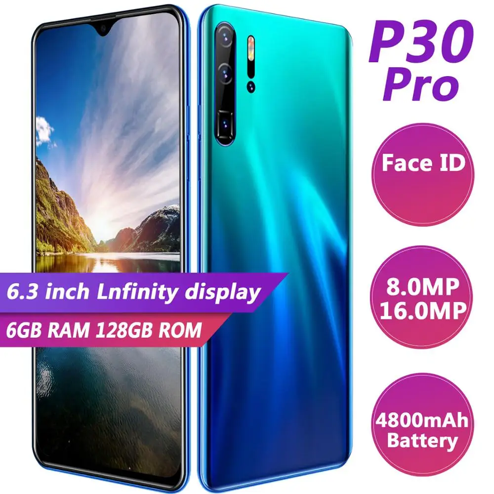 Smartphone p30pro Cellphones 6GB+128GB 10 core Android 9.1 Fingerprint Face Unlock Dual Camera 4G Smart Mobile Cell Phone
Smartphone p30pro Cellphones 6GB+128GB 10 core Android 9.1 Fingerprint Face Unlock Dual Camera 4G Smart Mobile Cell Phone