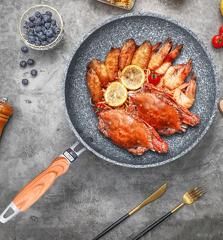 Pan Omelette Steak Lamb Chops Stone Wheat Coated Frying Pan Non-stick Cookware Marble Stone Heat Resistant Bakelite Kitchenware
Pan Omelette Steak Lamb Chops Stone Wheat Coated Frying Pan Non-stick Cookware Marble Stone Heat Resistant Bakelite Kitchenware