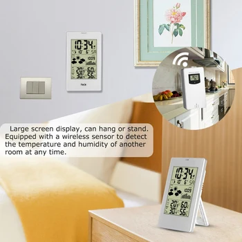 Electronic Alarm Clock Radio Wave Weather Forecast Alarm Digital Display Calendar Indoor and Outdoor Temperature and Humidity
Electronic Alarm Clock Radio Wave Weather Forecast Alarm Digital Display Calendar Indoor and Outdoor Temperature and Humidity