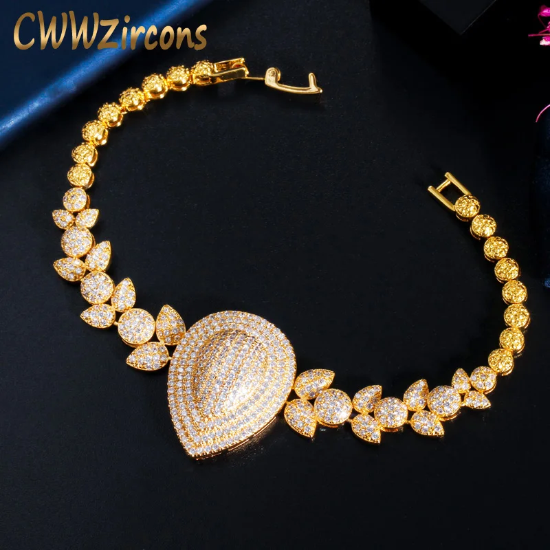 CWWZircons Shiny Yellow Gold Color Cubic Zirconia Leaf Charm Bracelet Bangle for Women Wedding Party Jewelry Accessories CB223
CWWZircons Shiny Yellow Gold Color Cubic Zirconia Leaf Charm Bracelet Bangle for Women Wedding Party Jewelry Accessories CB223