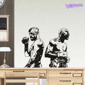 

Conor McGregor Floyd Mayweather Sticker Boxer UFC Decal MMA Free Combat Vinyl Striker Wall Decor Mixed Martial Arts Club Decals