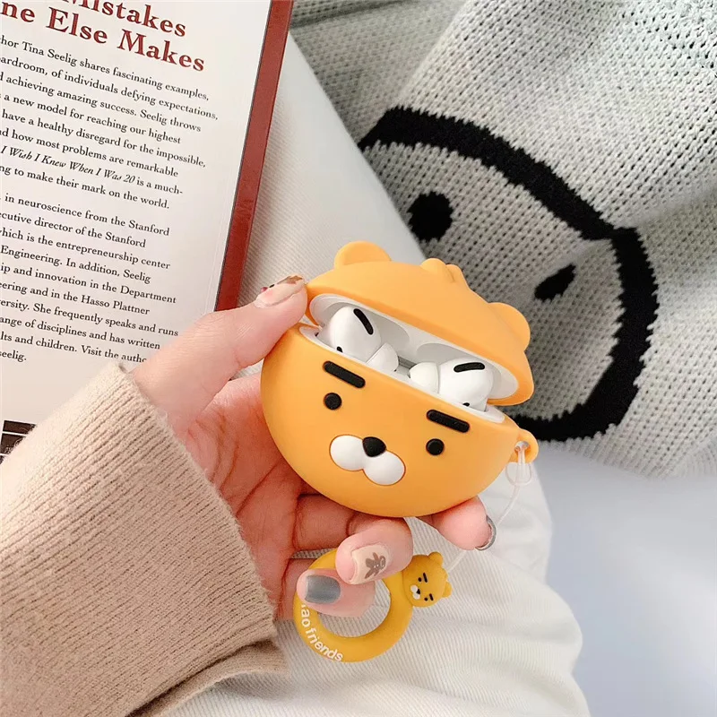 Чехол для Airpods Pro с 3D маленьким медведем мультяшный Мягкий силиконовый чехол