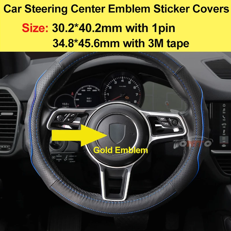 Car Accessory Metal Gold Auto Steering Wheel Emblem Sticker Covers 1pin Curve/ Flat Design for cayenne 911 718 Car Styling
Car Accessory Metal Gold Auto Steering Wheel Emblem Sticker Covers 1pin Curve/ Flat Design for cayenne 911 718 Car Styling