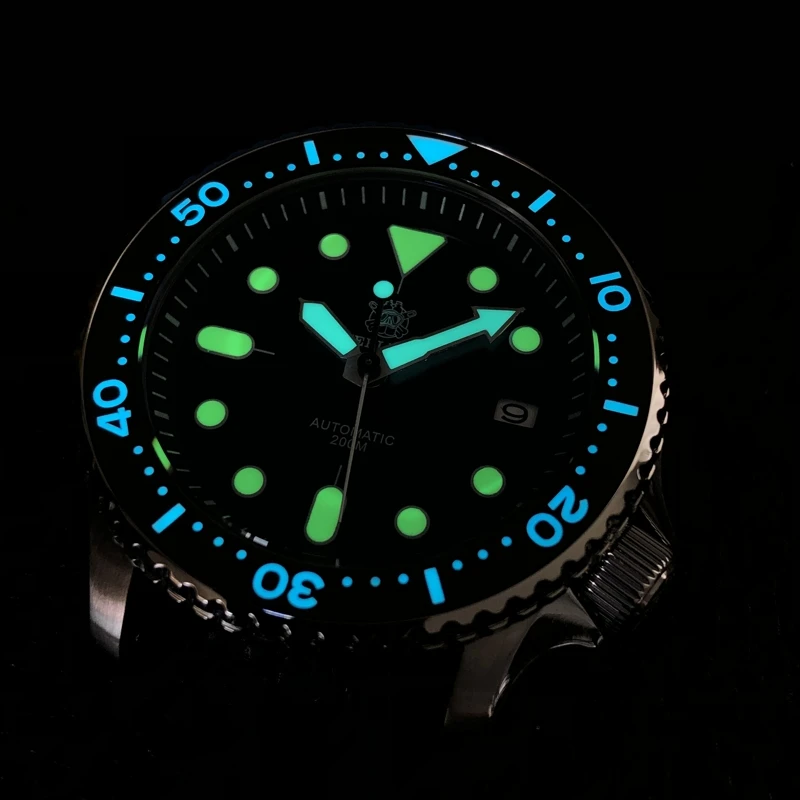 STEELDIVE 1996 Mens Automatic watch Abalone NH35 200m Diver Watches skx007 Ceramic Bezel waterproof Japan Mechanical Watch men