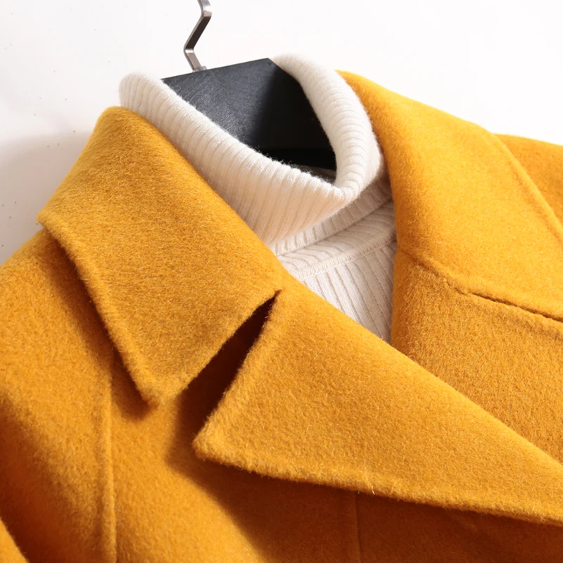 Winter Coat Women 100% Wool Double Breasted Coat Korean Autumn Long Cashmere Jacket Elegant Woolen Casaco Feminino 19024 
Winter Coat Women 100% Wool Double Breasted Coat Korean Autumn Long Cashmere Jacket Elegant Woolen Casaco Feminino 19024