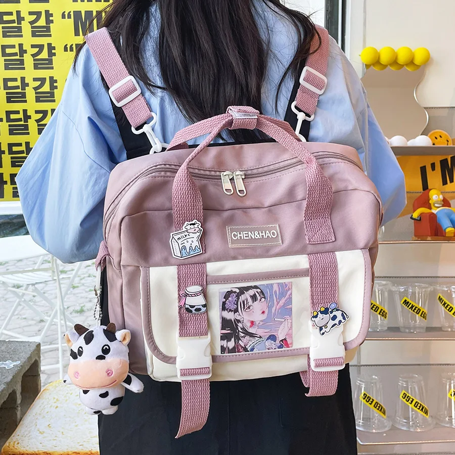 

Korean Student Campus Waterproof Backpack Women Multi-functional Travel Backpacks 2021 Schoolbags for Teenage Girls Shoulder Bag
