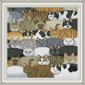 Joy Sunday Cross Stitch Kits Cats Paintings 11&14CT Ecological Cotton Counted Printed On Canvas Pattern Sets For Embroidery Kits
Joy Sunday Cross Stitch Kits Cats Paintings 11&14CT Ecological Cotton Counted Printed On Canvas Pattern Sets For Embroidery Kits