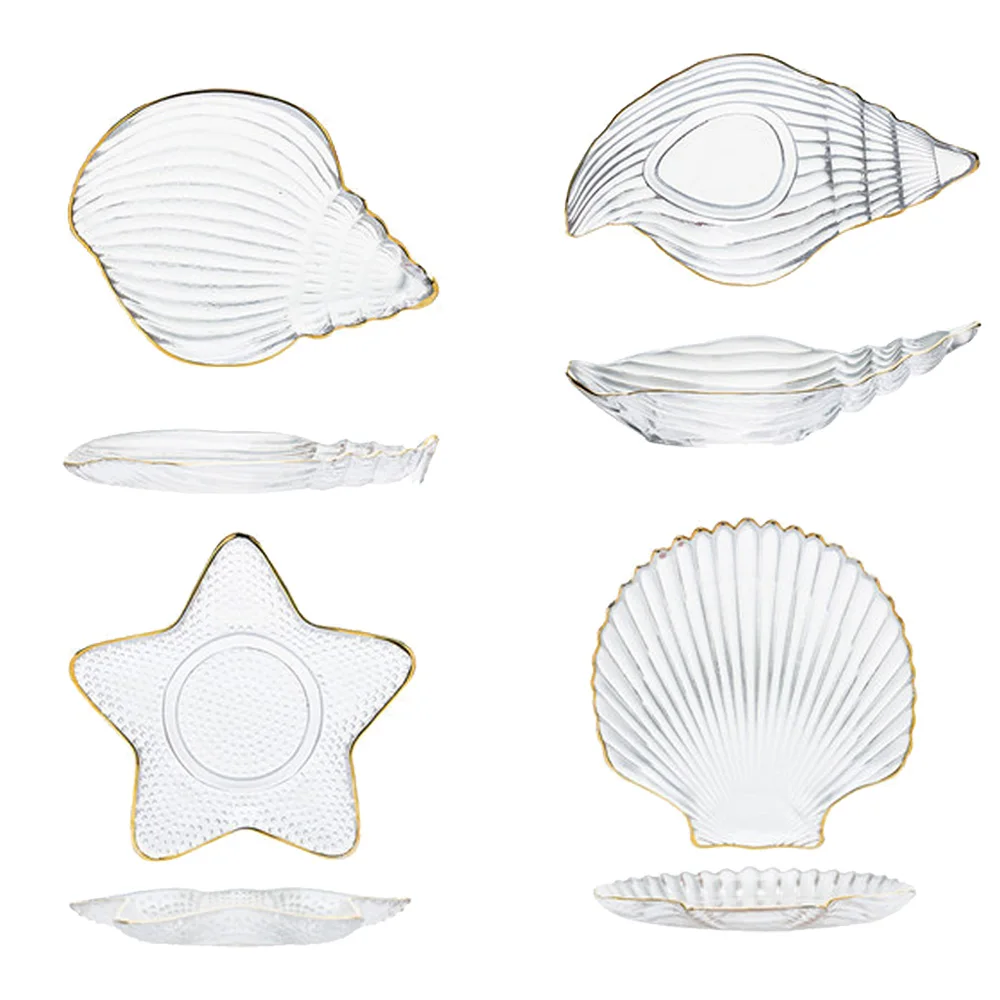 European sea theme Golden Rim glass dishes steak plate salad dishes for party event decoration tableware
European sea theme Golden Rim glass dishes steak plate salad dishes for party event decoration tableware
