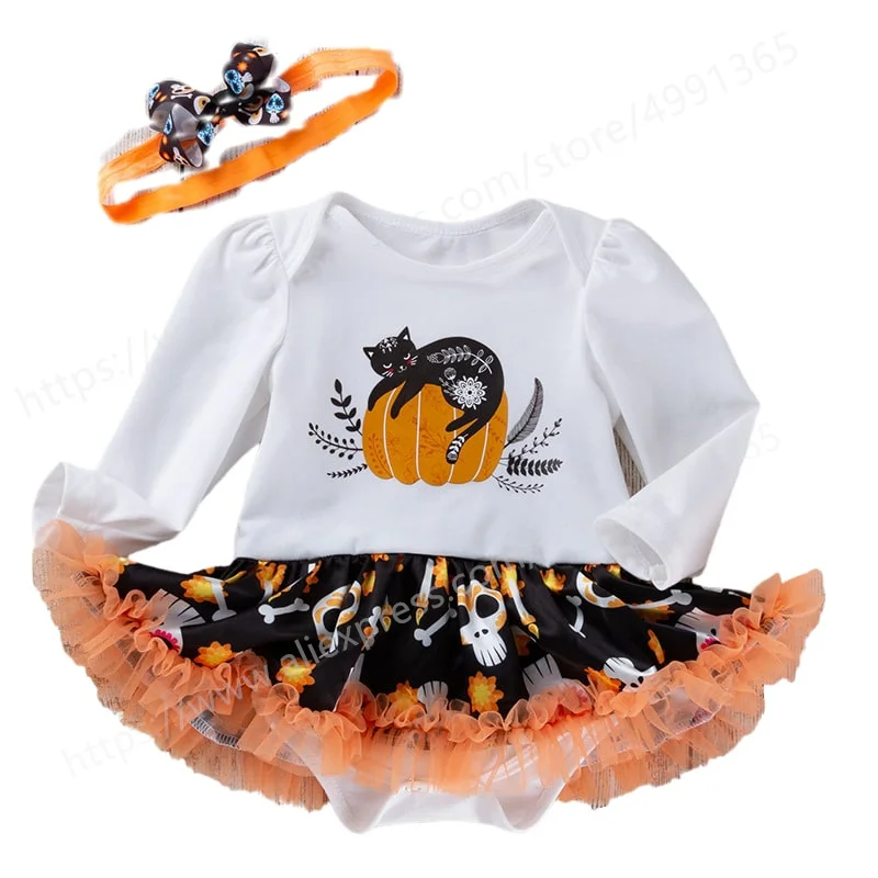 Toddler Baby Girl Halloween Clothes Pumpkin Long Sleeve Princess Dress Lace Tutu Skirt Outfits with Headband
Toddler Baby Girl Halloween Clothes Pumpkin Long Sleeve Princess Dress Lace Tutu Skirt Outfits with Headband