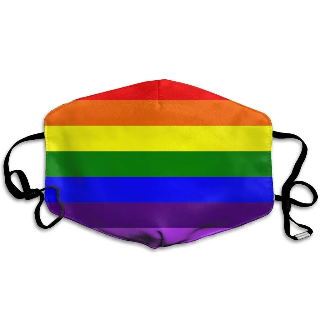 1PC Rainbow Mouth Face Mask Pride Flag Facial Funny Fashion Adult Digital Print Washable Earloop Protective | Красота и здоровье