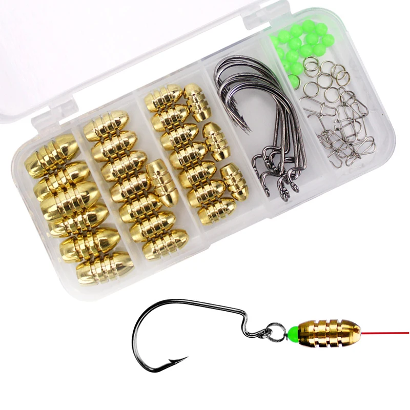 69pcs/box Bullet Shape Copper Lead Fishing Sinker 3.5g 5g 10g Weight Assorted For Lure Offset Fishhook Texas Fishing Accessories
69pcs/box Bullet Shape Copper Lead Fishing Sinker 3.5g 5g 10g Weight Assorted For Lure Offset Fishhook Texas Fishing Accessories