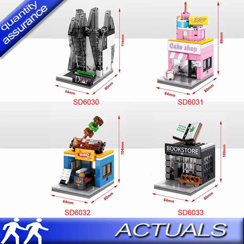 Sembo Block SD6030-6033 Cake Shop BBQ Book Store Building Blocks Street View Model Bricks Kids Toys Gifts Compatible
Sembo Block SD6030-6033 Cake Shop BBQ Book Store Building Blocks Street View Model Bricks Kids Toys Gifts Compatible