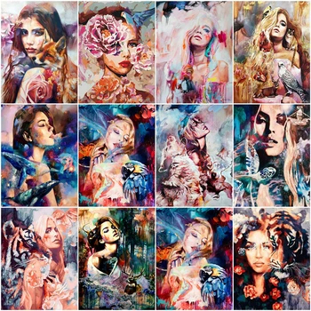 HUACAN Painting By Number Animal Girl Drawing On Canvas HandPainted Gift Kits Wall Art DIY Pictures By Number Figure Home Decor 
HUACAN Painting By Number Animal Girl Drawing On Canvas HandPainted Gift Kits Wall Art DIY Pictures By Number Figure Home Decor