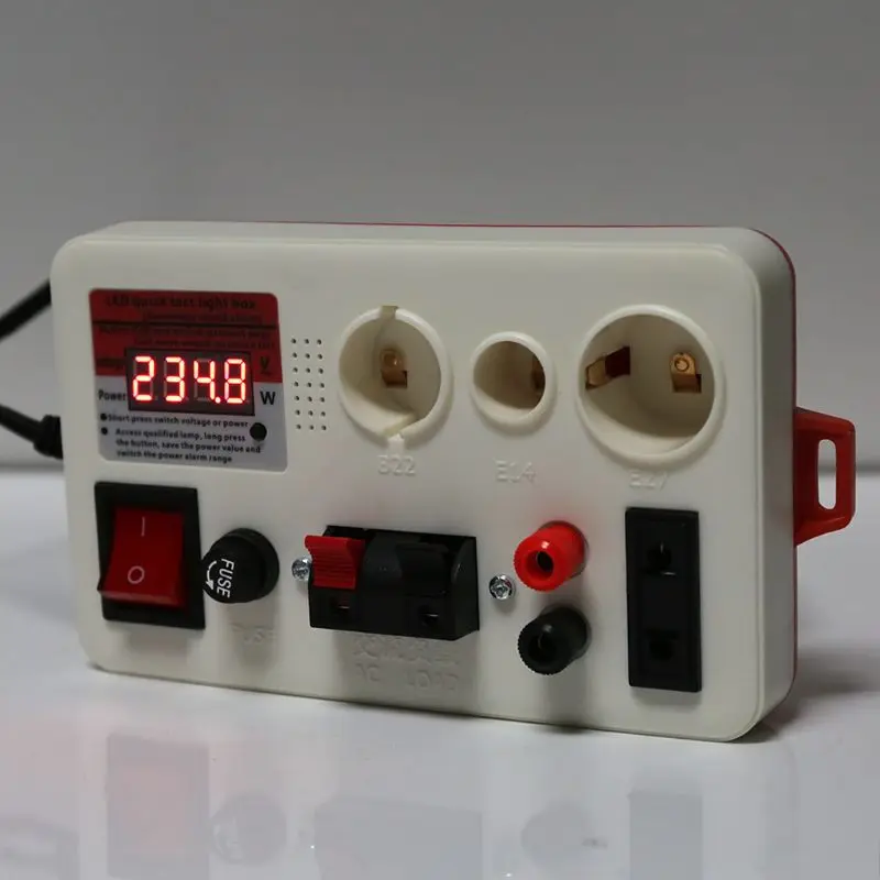 LED Quick Test Light Box Voltage Power Tester for E27 B22 E14 Lamp Bulb w Buzzer M89B
LED Quick Test Light Box Voltage Power Tester for E27 B22 E14 Lamp Bulb w Buzzer M89B