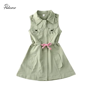 2020 Baby Summer Clothing 1-7 Years Children Solid Dress Lapel Zipper Dress with Pocket and Drawstring Girls Sleeveless Clothes
2020 Baby Summer Clothing 1-7 Years Children Solid Dress Lapel Zipper Dress with Pocket and Drawstring Girls Sleeveless Clothes