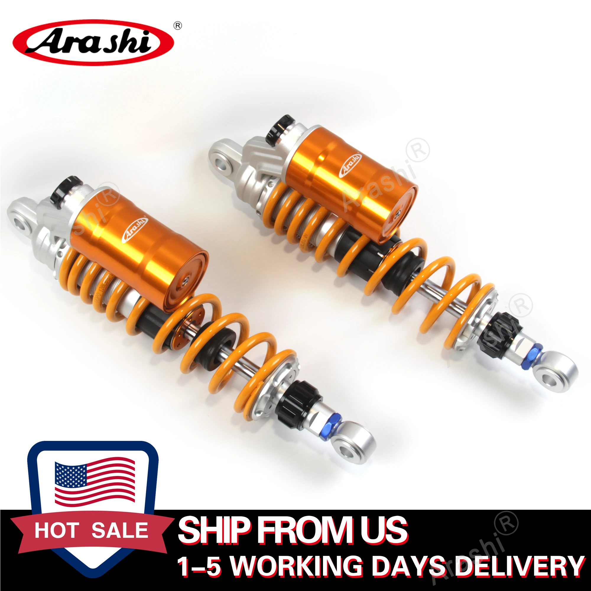 

Arashi 360mm Nitrogen Air Shock Twin Rear Shocks Absorber Suspension For TRIUMPH Bonneville SE / Street Twin / T100 / T120