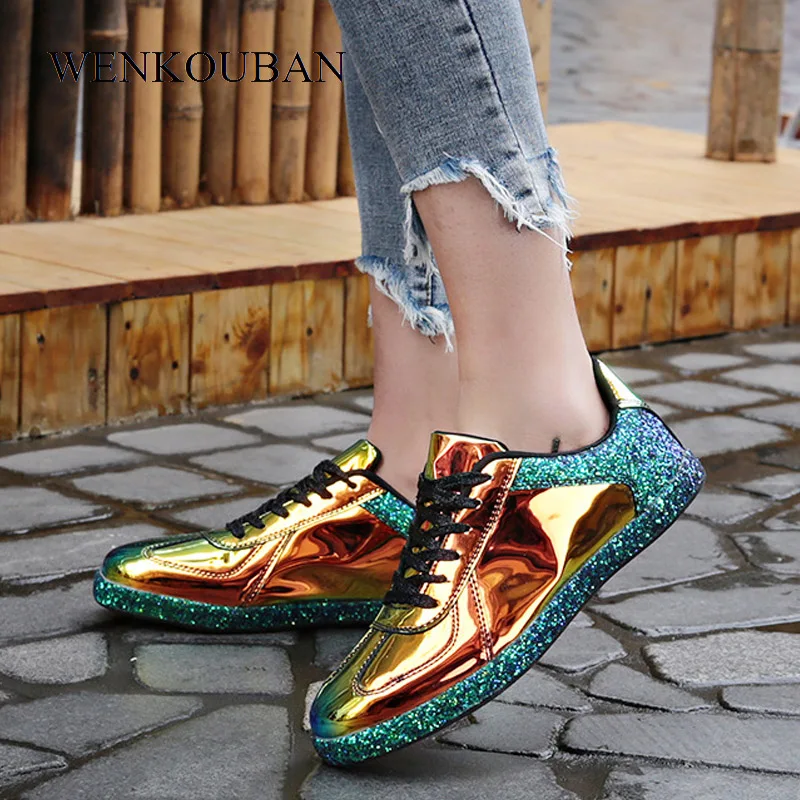 Gold Glitter Sneakers Women Bling Glossy Casual Flats Ladies Fashion Oxford Shoes Ladies Basket White Sneakers Tenis Feminino
Gold Glitter Sneakers Women Bling Glossy Casual Flats Ladies Fashion Oxford Shoes Ladies Basket White Sneakers Tenis Feminino