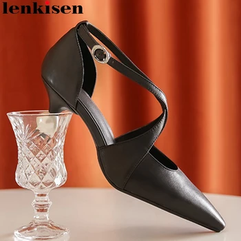 Lenkisen new office lady mature daily wear design pointed toe high strange heels pearl buckle straps beauty lady women pumps L81
Lenkisen new office lady mature daily wear design pointed toe high strange heels pearl buckle straps beauty lady women pumps L81