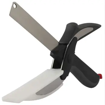 Smart Kitchen tool Stainless Steel Kitchen Scissors 2 in 1 Cutting Board Chopper Clever Fruit Vegetable Multifunctional Cutter
Smart Kitchen tool Stainless Steel Kitchen Scissors 2 in 1 Cutting Board Chopper Clever Fruit Vegetable Multifunctional Cutter