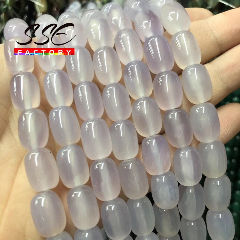 

Natural Purple Agates Stone Beads Drum Barrel Shape Loose Spacer Beads For Jewelry Making Diy Bracelets Accessories 15" Inches