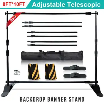 10/8FT High Wedding Backdrop Pipe/Stand with Heavy Base Telescopic Adjustable Curtain Frame Photo Banner Backdrop Stand
10/8FT High Wedding Backdrop Pipe/Stand with Heavy Base Telescopic Adjustable Curtain Frame Photo Banner Backdrop Stand