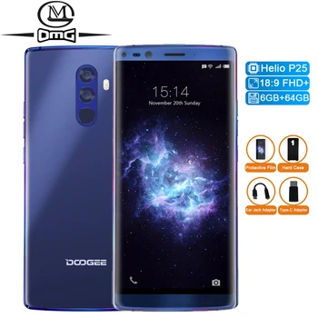 

DOOGEE Mix 2 6GB RAM 64GB ROM Helio P25 Octa Core 5.99'' FHD+ 4G Smartphone Quad Camera Android 7.1 4060mAh Unlock mobile phone