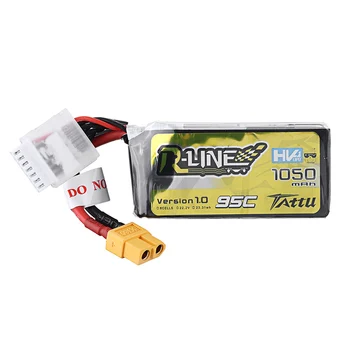TATTU R-LINE Version 1.0 22.2V 1050mAh 95C 6S Lipo Battery XT60 Plug for RC Racing Drone
TATTU R-LINE Version 1.0 22.2V 1050mAh 95C 6S Lipo Battery XT60 Plug for RC Racing Drone
