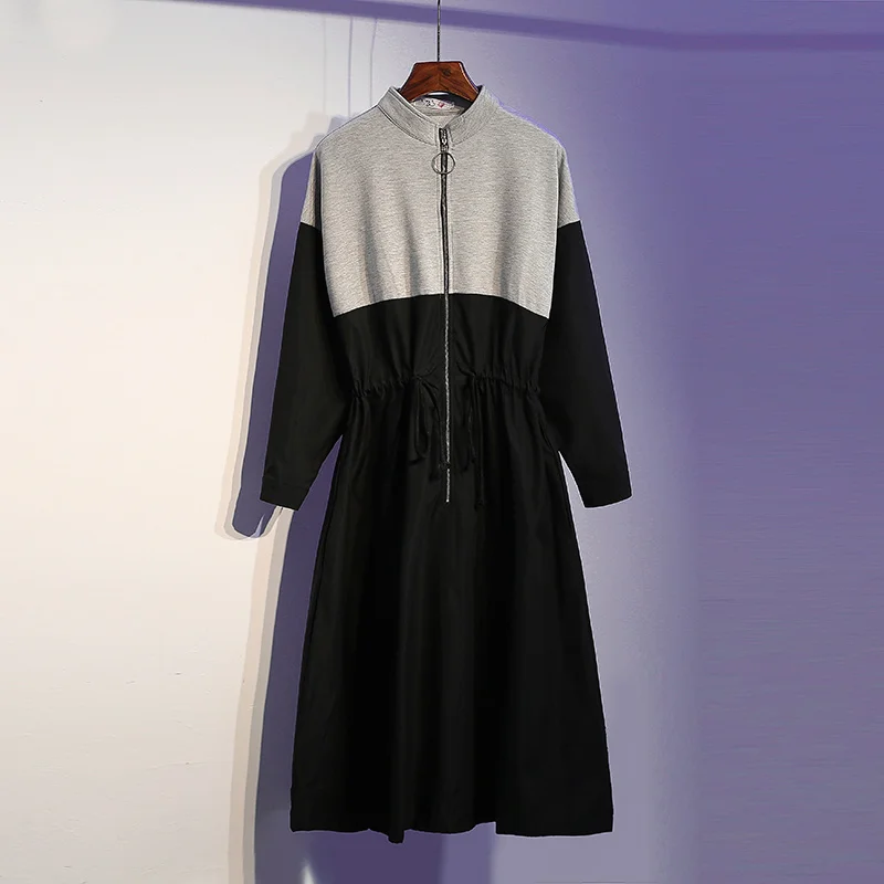 L-4XL Plus Size Women Sweatshirt Dress Autumn 2019 Fashion Zipper Stand Collar Long Sleeve Drawstring Waist A-Line Dresses
L-4XL Plus Size Women Sweatshirt Dress Autumn 2019 Fashion Zipper Stand Collar Long Sleeve Drawstring Waist A-Line Dresses