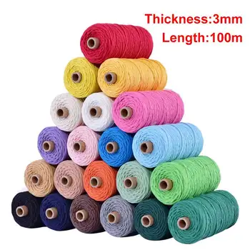 100meters/roll 3mm 100% Cotton Cord Colorful Cord Rope Twisted Craft Macrame String DIY Home Textile Wedding Decorative supply
100meters/roll 3mm 100% Cotton Cord Colorful Cord Rope Twisted Craft Macrame String DIY Home Textile Wedding Decorative supply