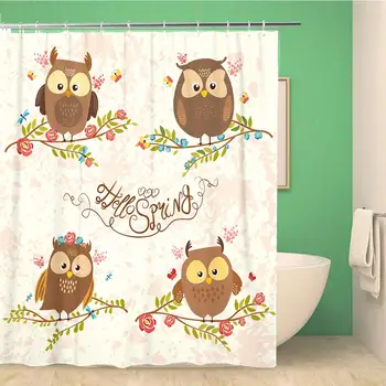 Bathroom Shower Curtain Cute Owls on Branch in Flowers Bright Lovers 72x78 inches Waterproof Bath Curtain Set with Hooks
Bathroom Shower Curtain Cute Owls on Branch in Flowers Bright Lovers 72x78 inches Waterproof Bath Curtain Set with Hooks