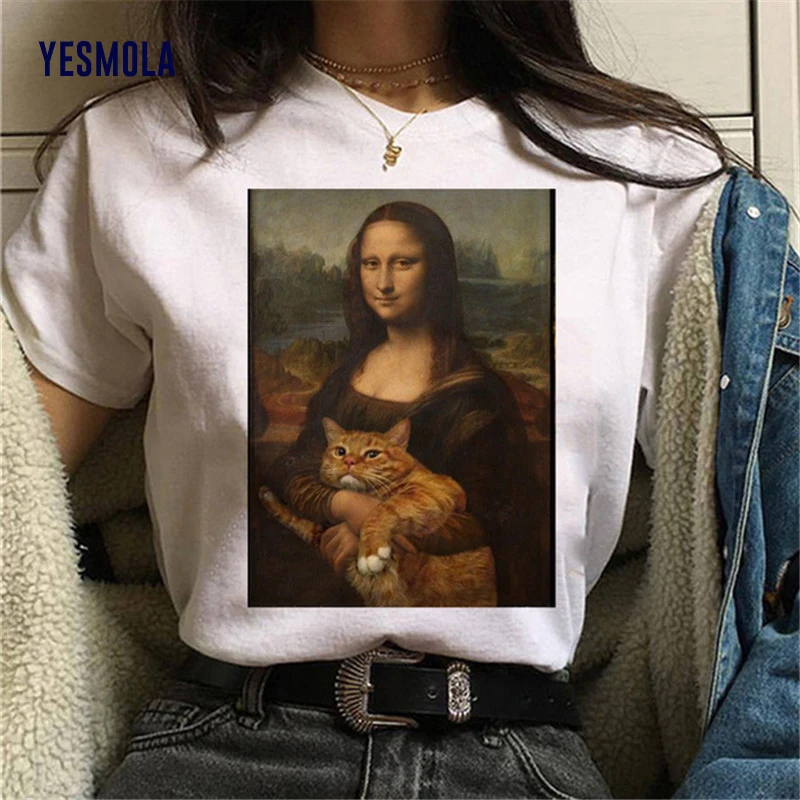Футболка YESMOLA в стиле Харадзюку женская, индивидуальный Топ в стиле Моны Лизы, винтажная, с рисунком по мотивам масляной живописи, 90-х
Футболка YESMOLA в стиле Харадзюку женская, индивидуальный Топ в стиле Моны Лизы, винтажная, с рисунком по мотивам масляной живописи, 90-х