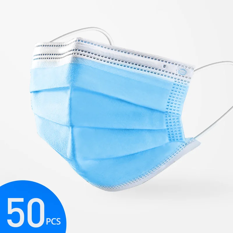 50PCS Dust Protection Mask Filter Anti Virus Earloops Mask 3 Layers Protective Mask Face Mouth Safety Masks Non Woven Disposable
50PCS Dust Protection Mask Filter Anti Virus Earloops Mask 3 Layers Protective Mask Face Mouth Safety Masks Non Woven Disposable